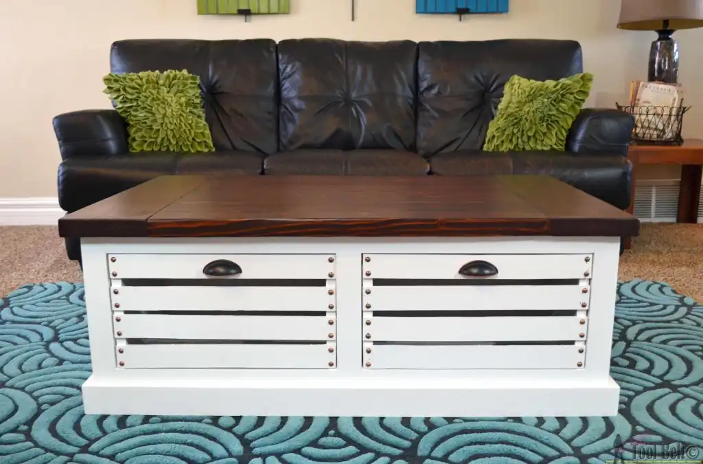 Crate Storage Coffee Table and Stools