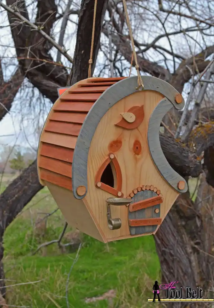 Crescent moon birdhouse