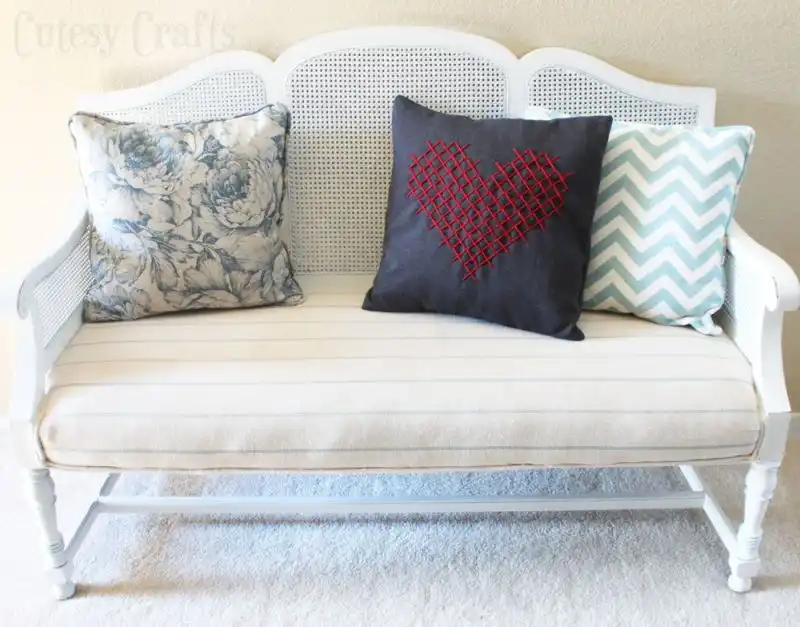 Cross Stitch Heart Pillow