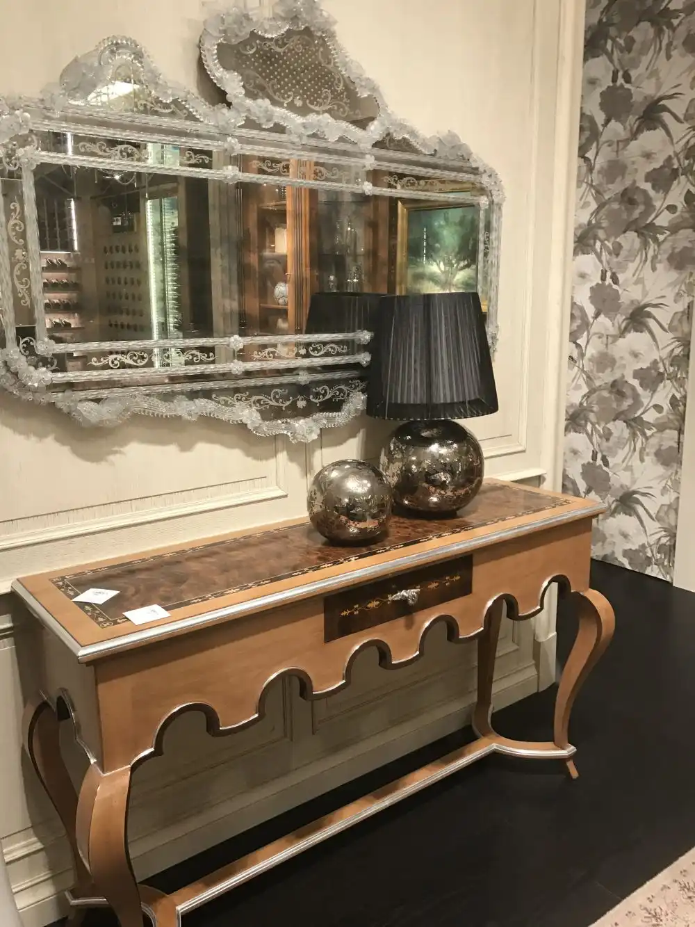 Crystal murano mirror for entryway