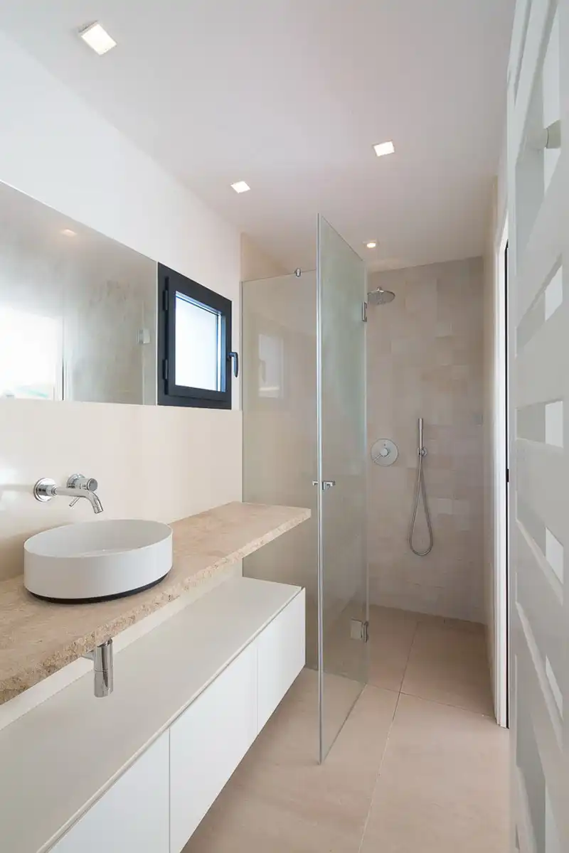 Cupboards under marble countertop