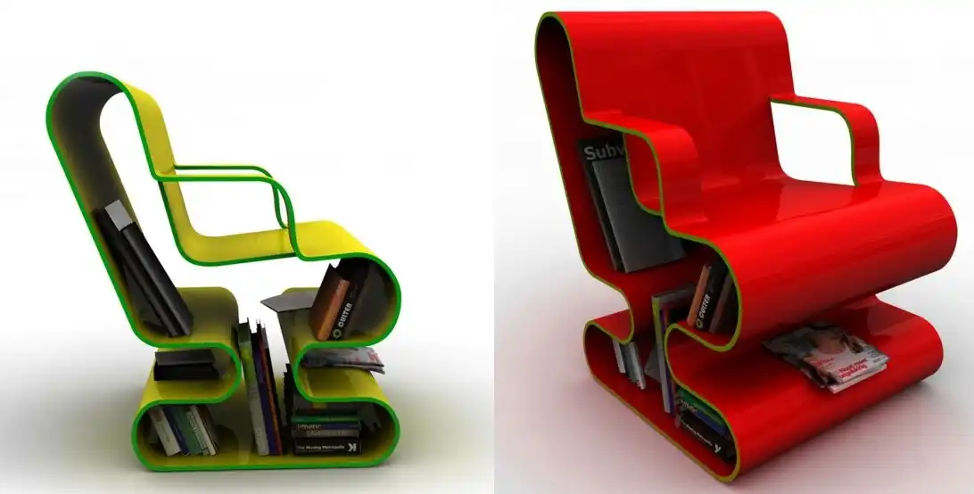 Curved chair concept with storage