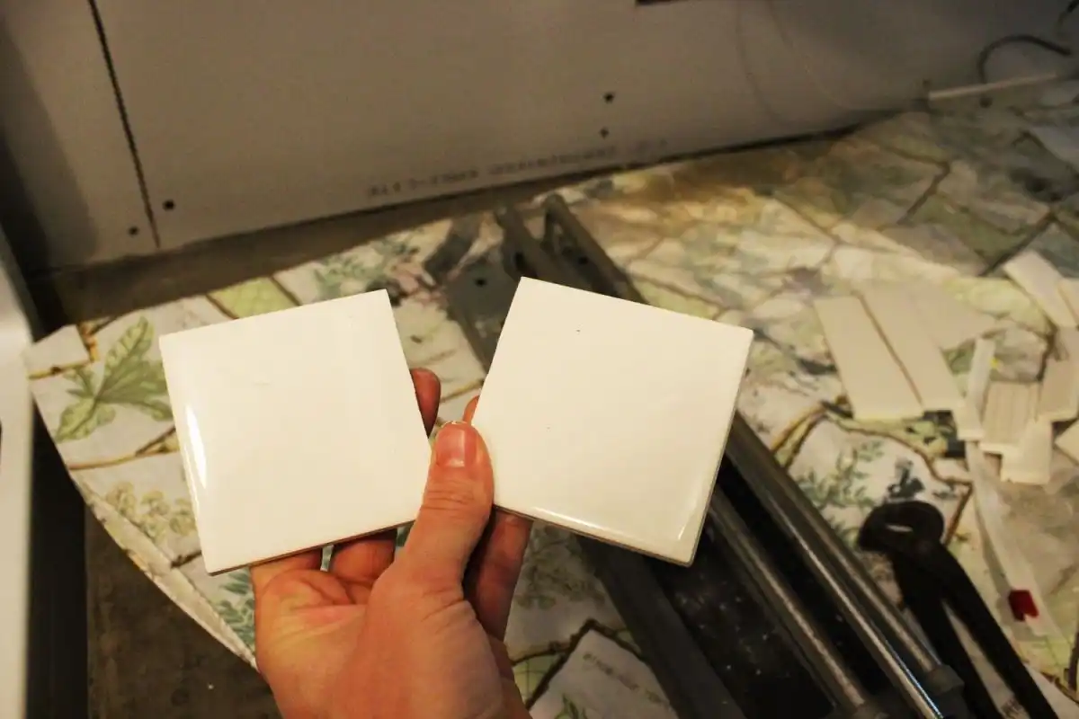 Cut a tile in half