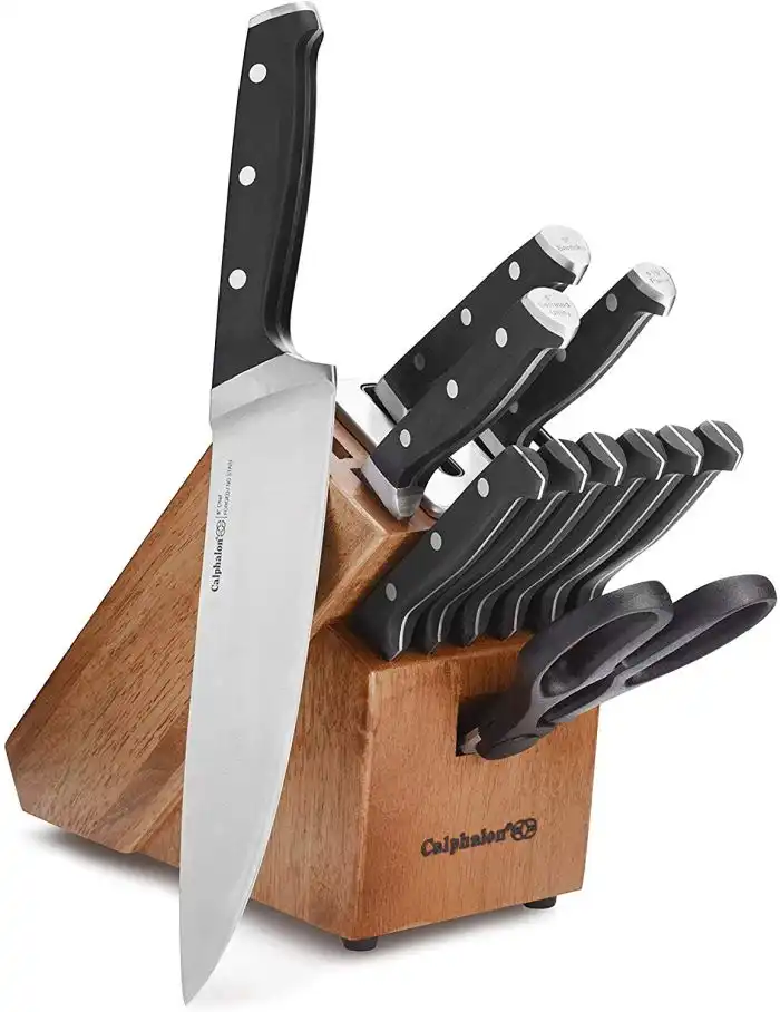 Cutlery Knife Block Set With Sharpin Technology