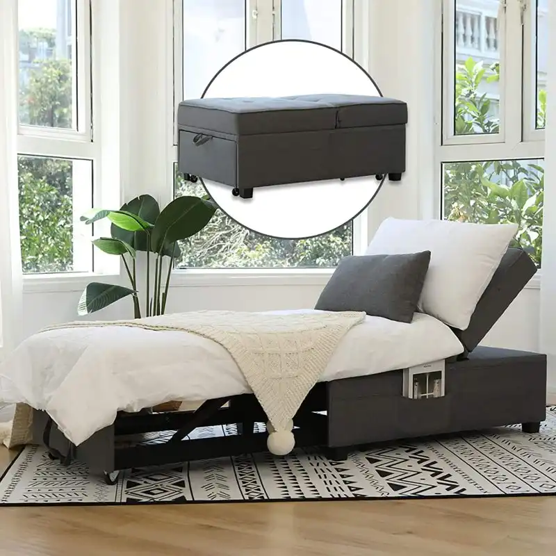 Cynefin Futon Chair with Lumbar Pillow and 3 Side Pockets