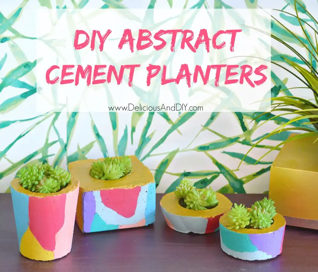 DIY ABSTRACT CEMENT PLANTERS