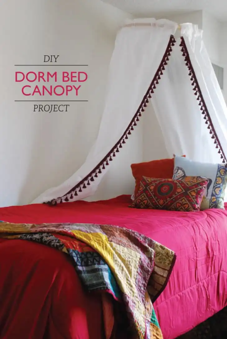 DIY Canopy Bed for A Dorm Room