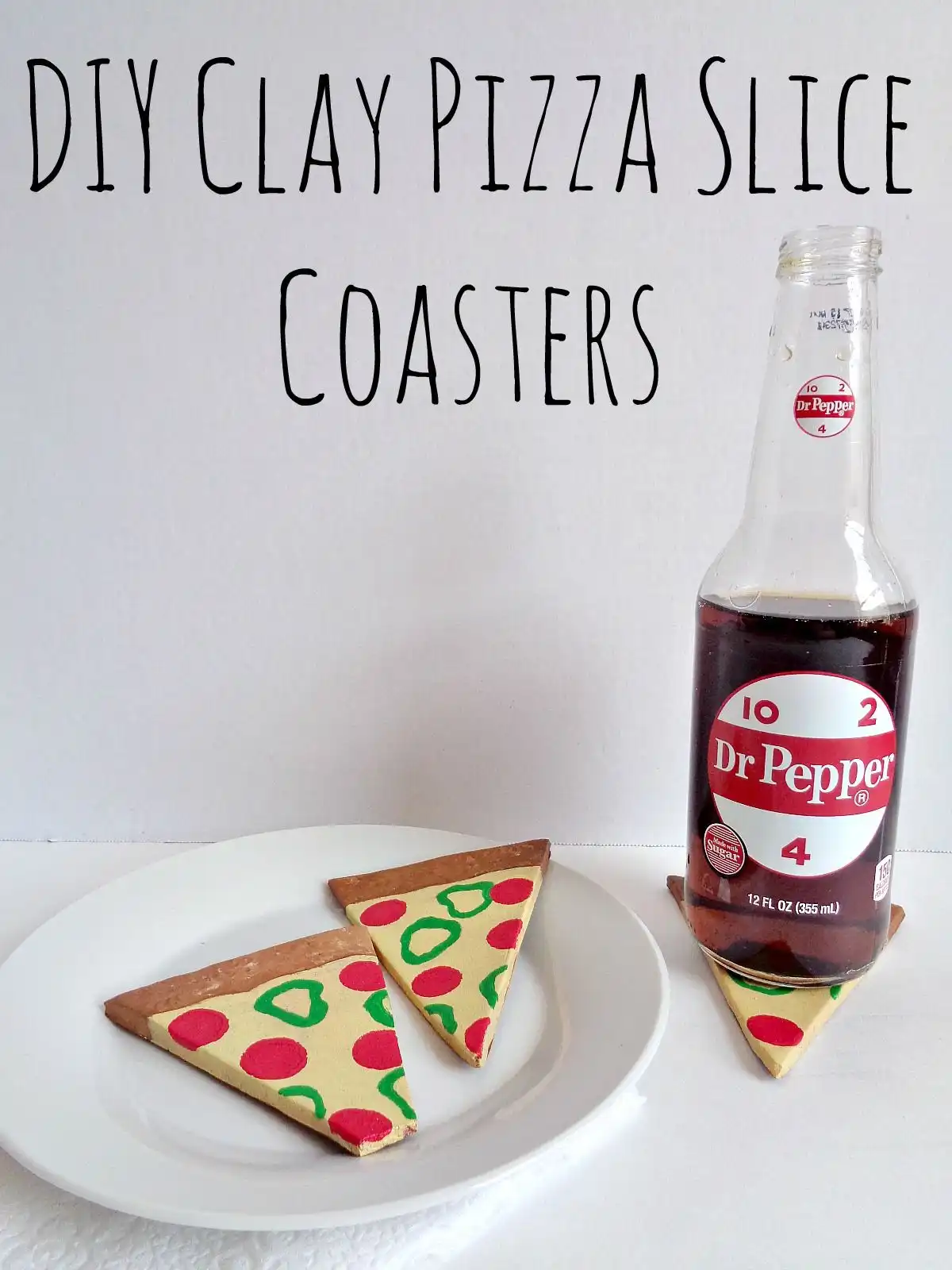 DIY Clay Pizza Slice Coasters