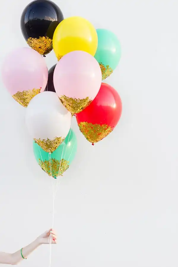 DIY Confetti Dipped Balloons