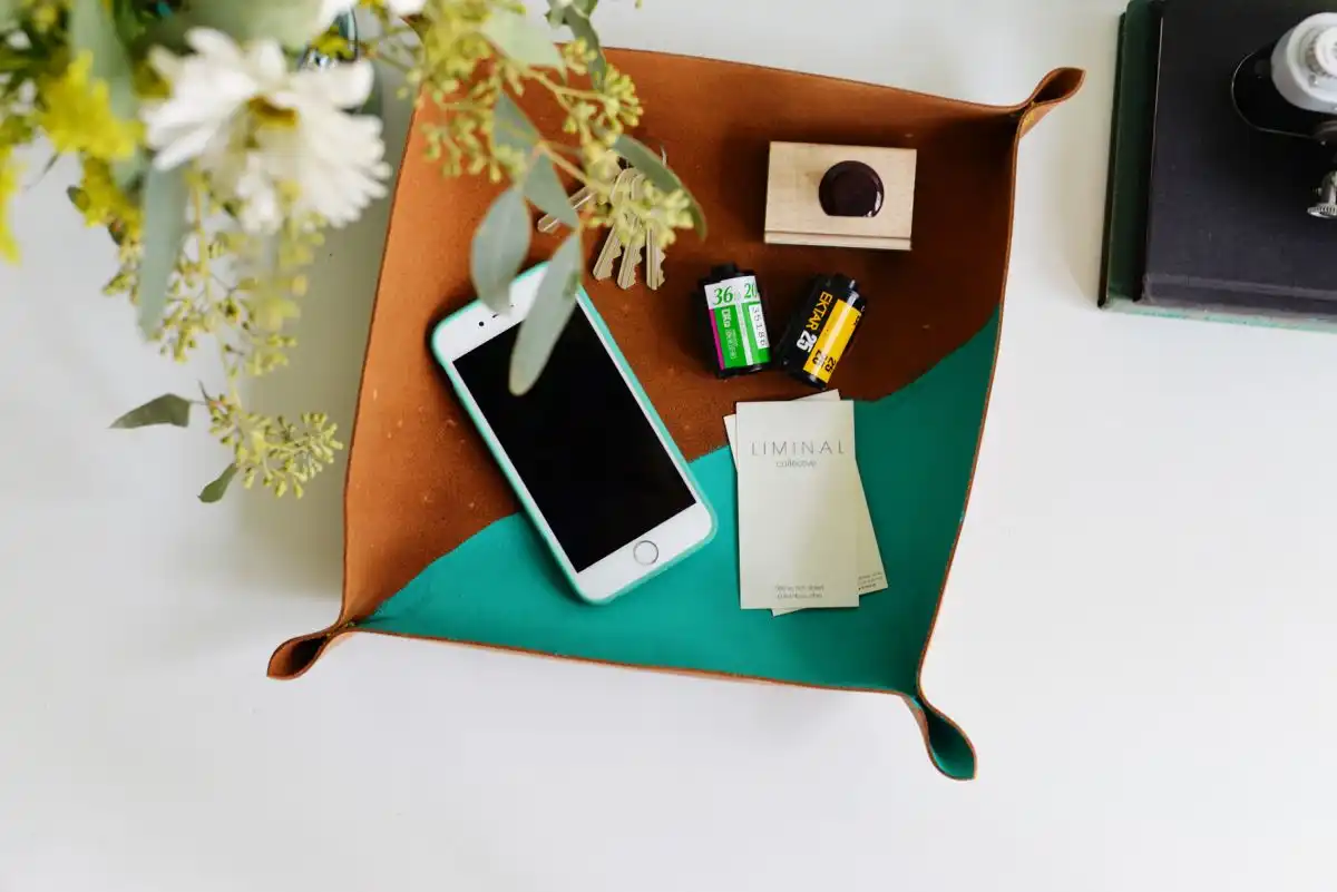 DIY Cross Stitch Leather Catchall