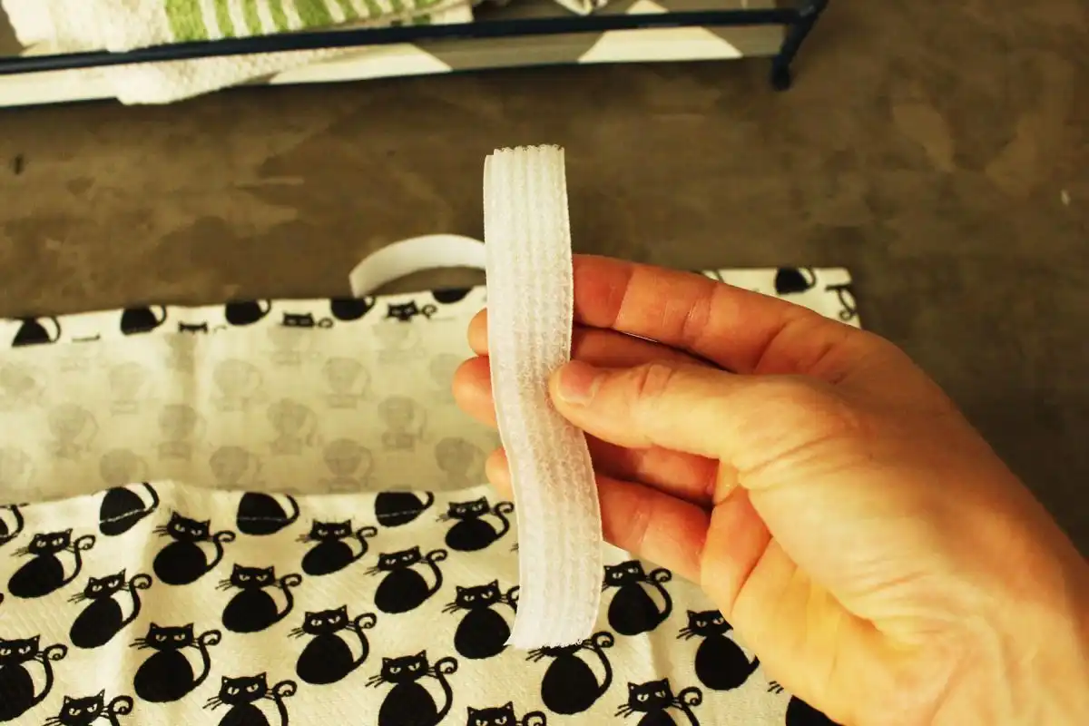 DIY Dish Towel Pillow with Velcro Closure