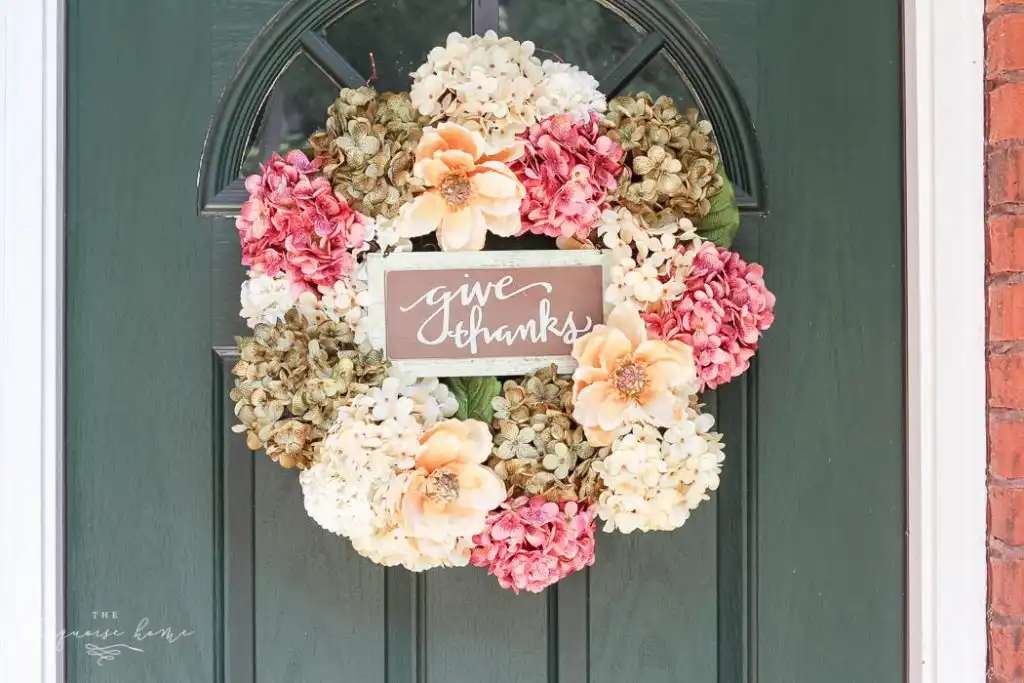 DIY Faux Hydrangea Fall Wreath