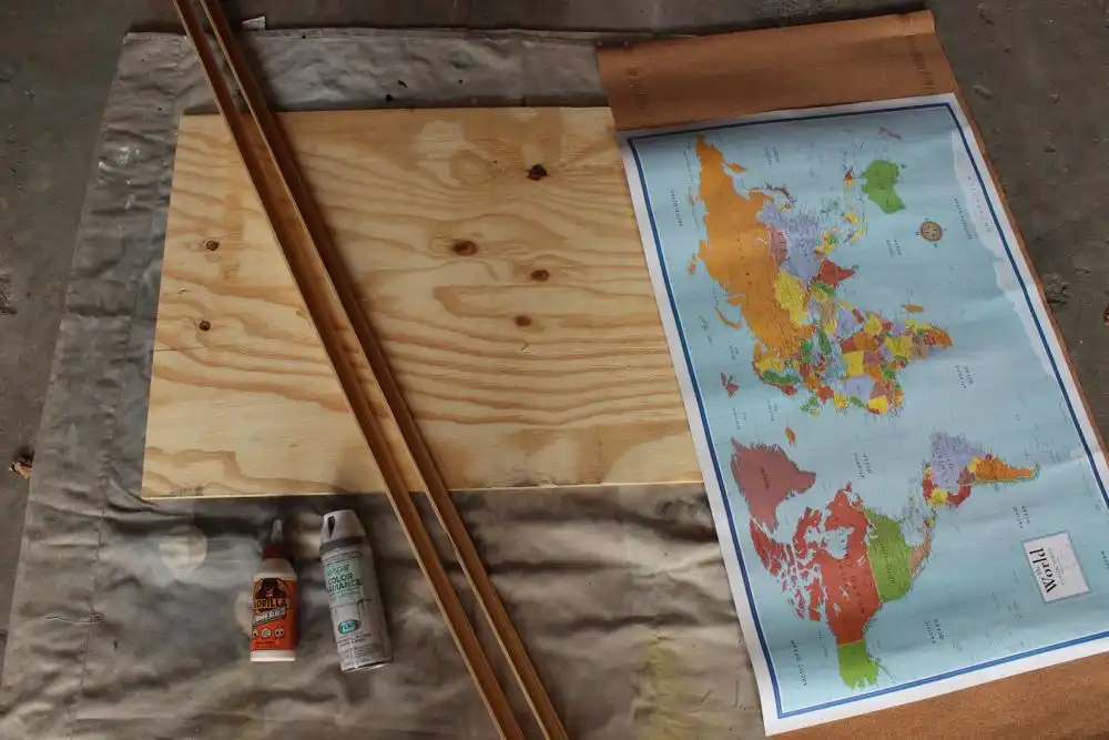 DIY Framed Map Corkboard- Materials