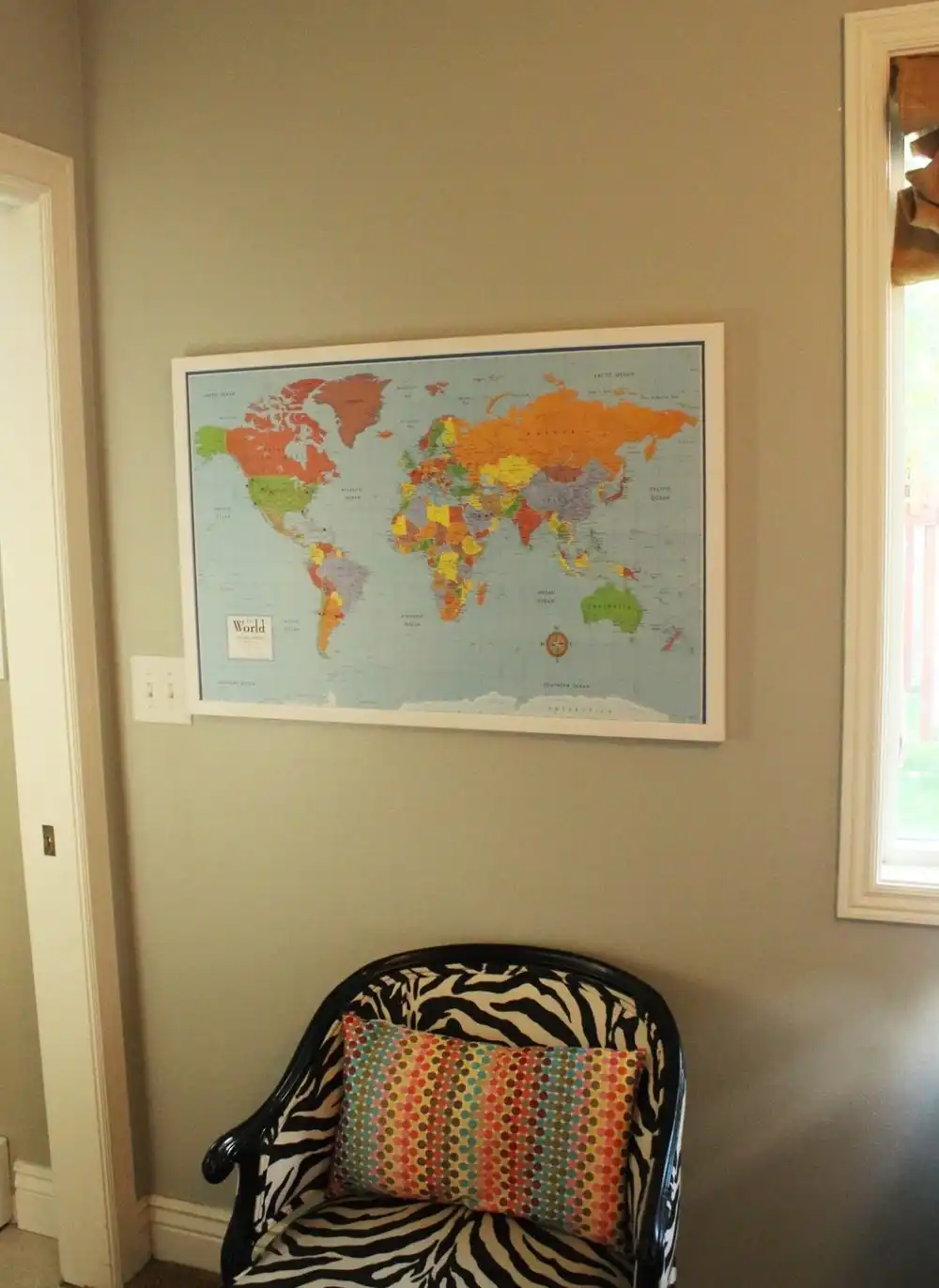 DIY Framed Map Corkboard Project