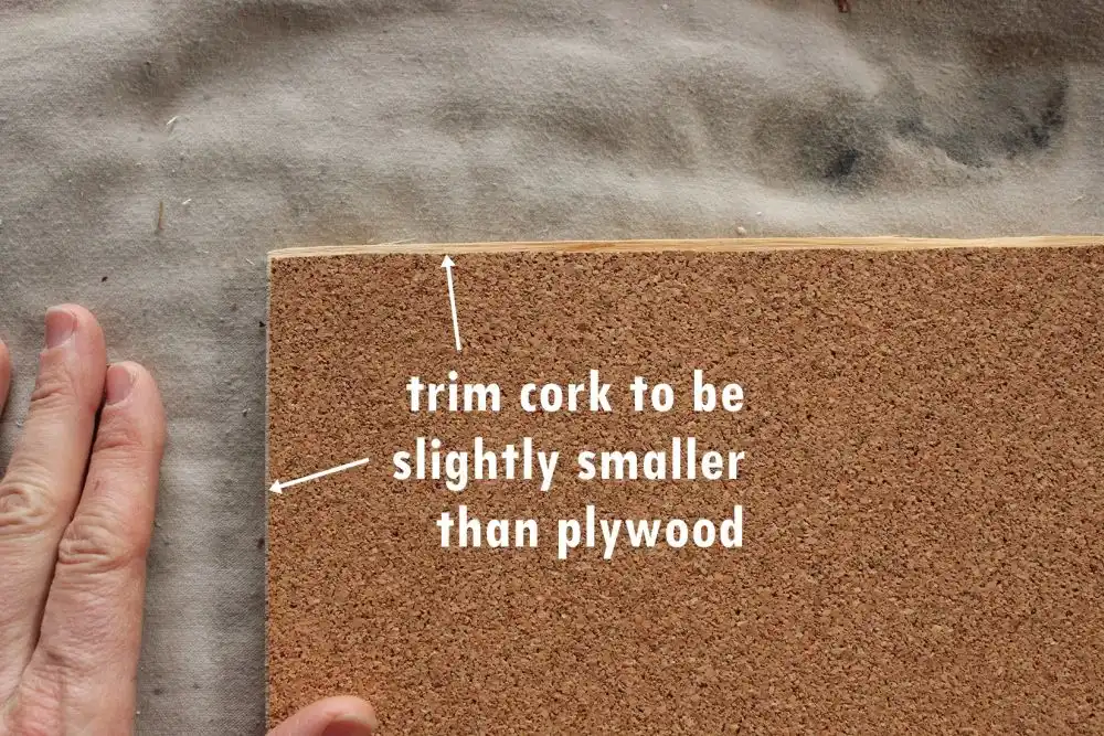 DIY Framed Map Corkboard - corkboard and map are cut