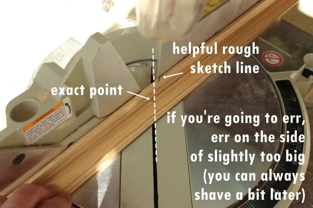 DIY Framed Map Corkboard - miter saw