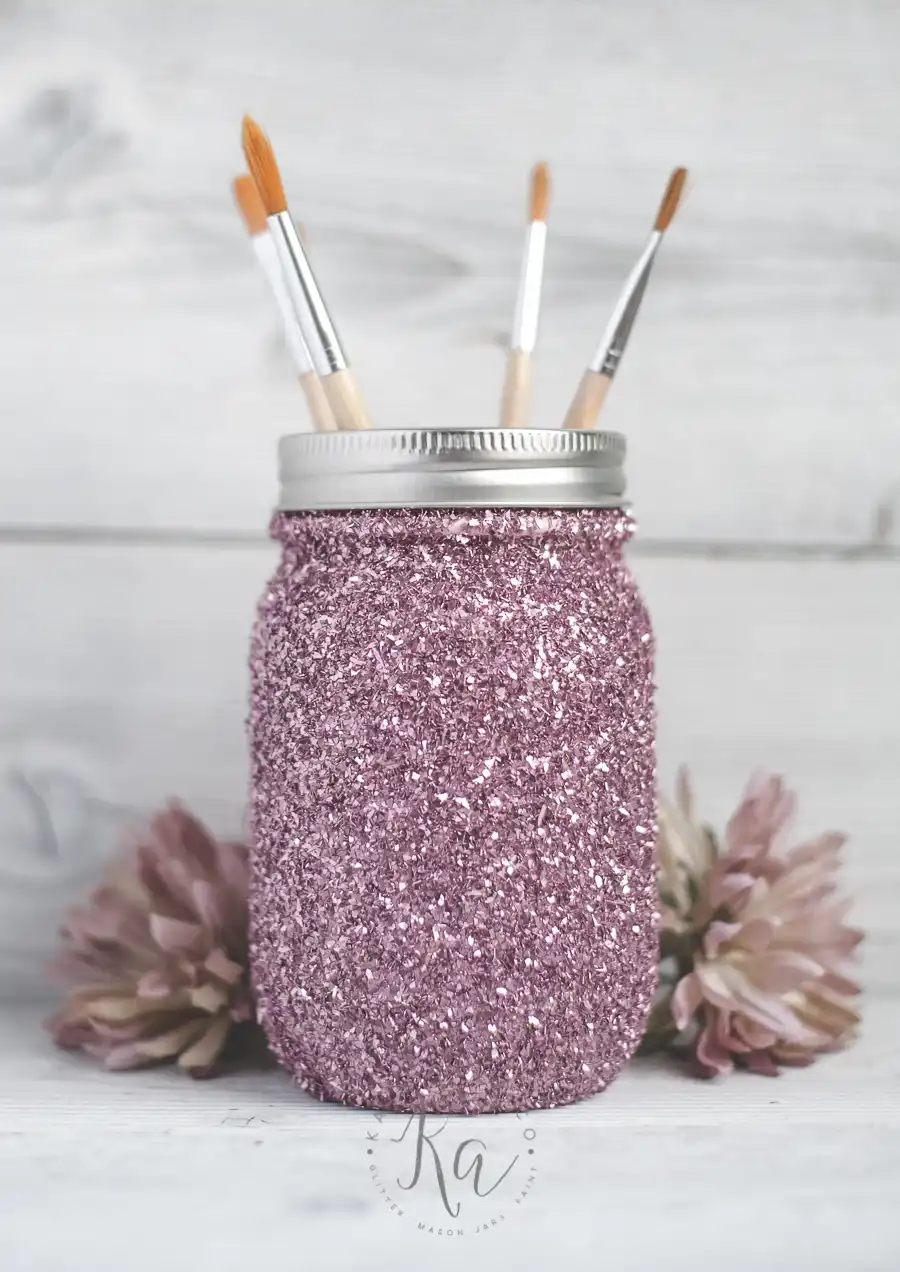 DIY Glitter Mason Jar crafts Tutorial