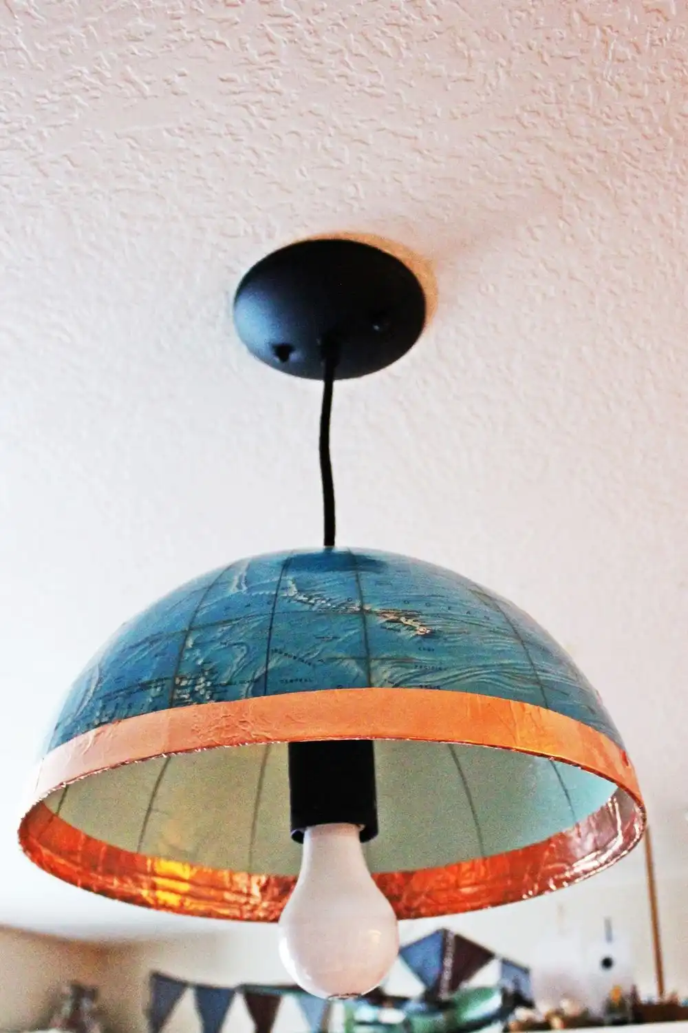 DIY Globe Pendant Light Closer