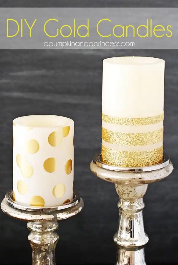 DIY Gold Candles