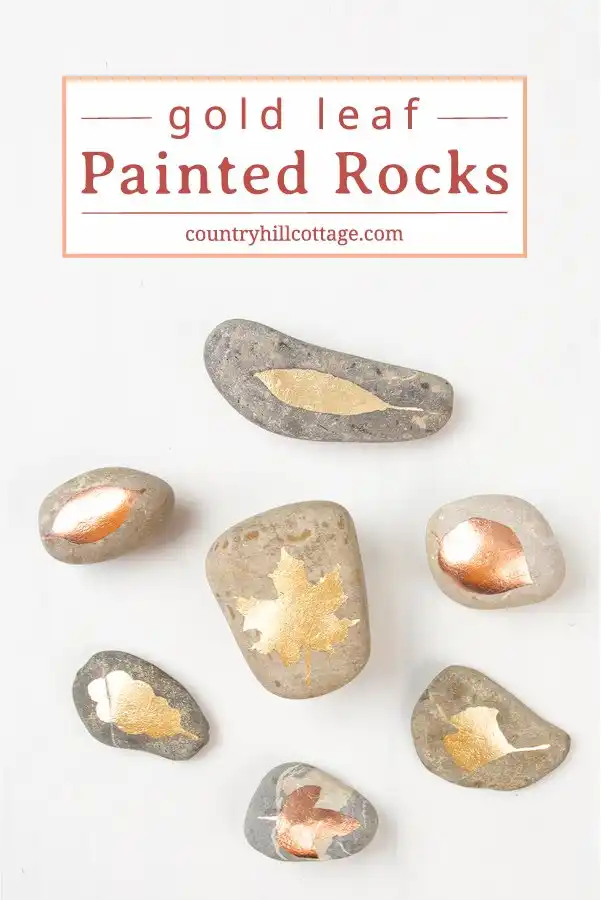 DIY Gold Leaf Painted Rocks