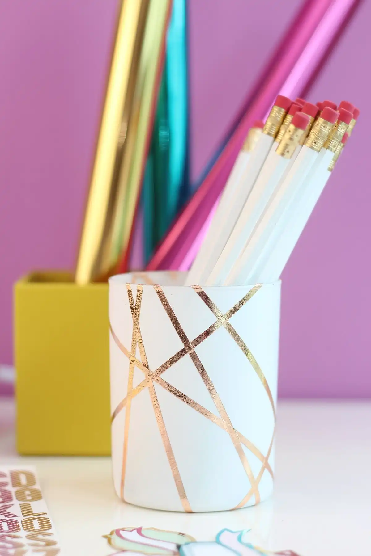 DIY Gold pencil holders