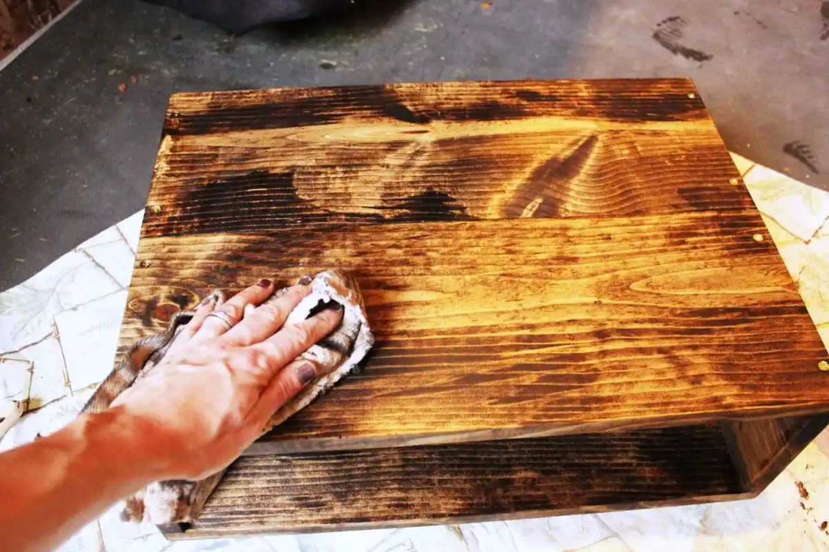 DIY Hairpin Leg Side Table - Wood after stain