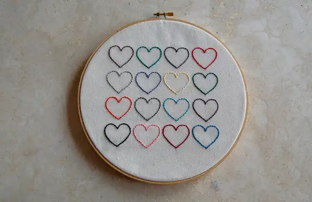 DIY Heart Embroidery Wall Hanging