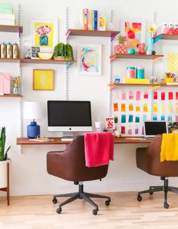 DIY MOUNTED WALL DESK FOR TWO