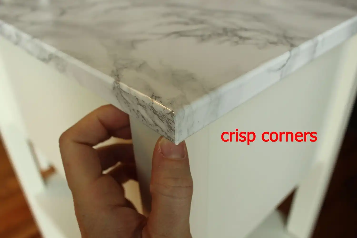 DIY Marble Contact Paper - crisp corners