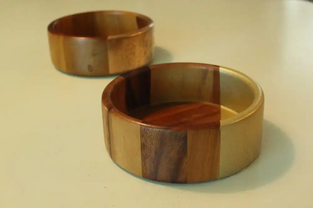 DIY Metal Wood Bowls - Gold Accents for Dining