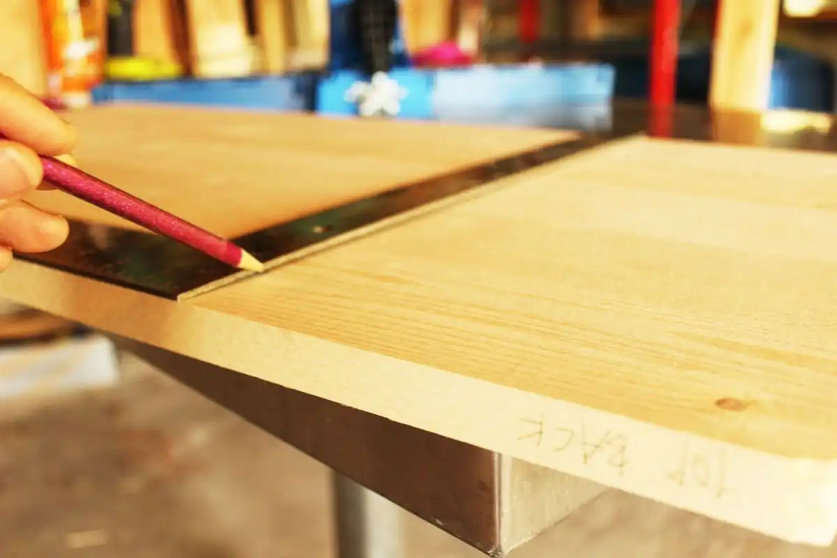 DIY Modern Wooden Dresser measure and mark both sides