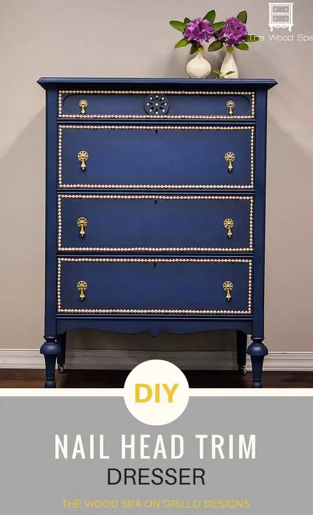 DIY Nailhead Trim Chest of Drawers