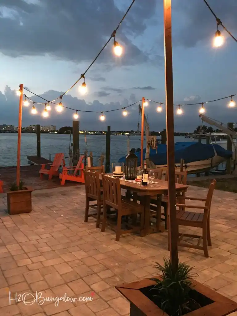 DIY Outdoor String Lights on Poles