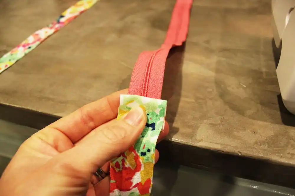 DIY Sew a Bolster Pillow Lay the folded end on one end of your zipper
