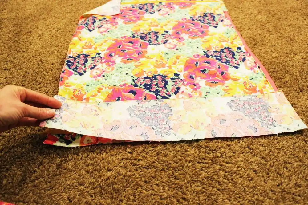 DIY Sew a Bolster Pillow Lay your main fabric piece down flat