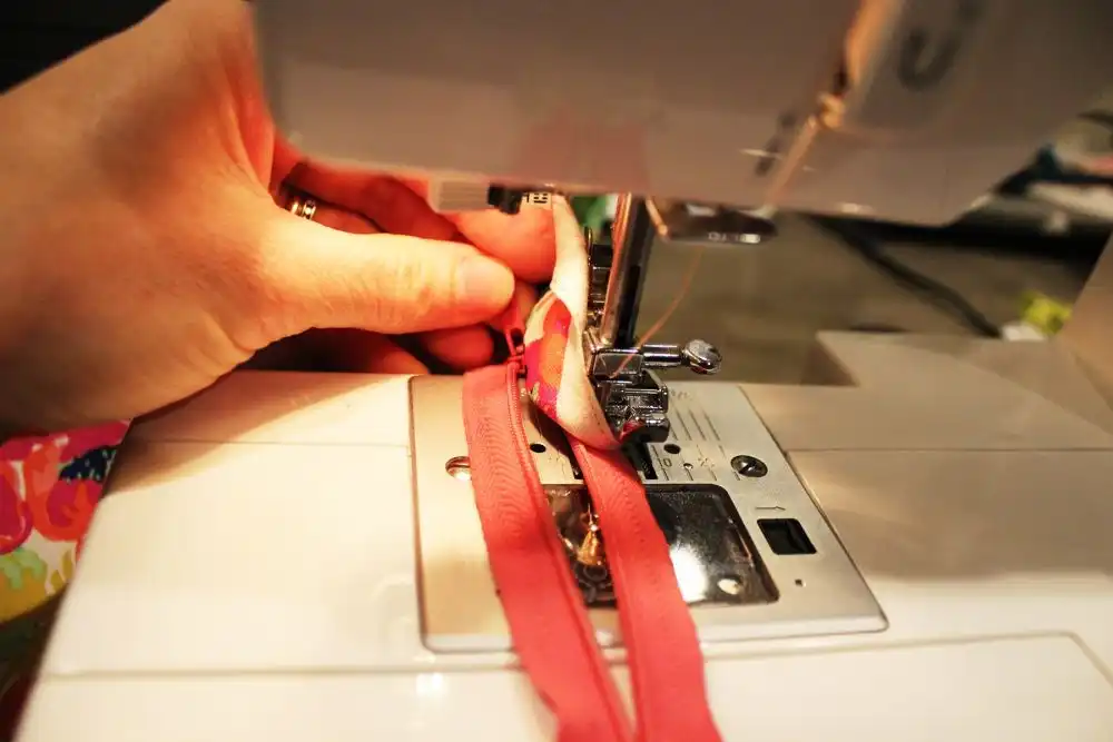 DIY Sew a Bolster Pillow Slide your zipper pull backwards