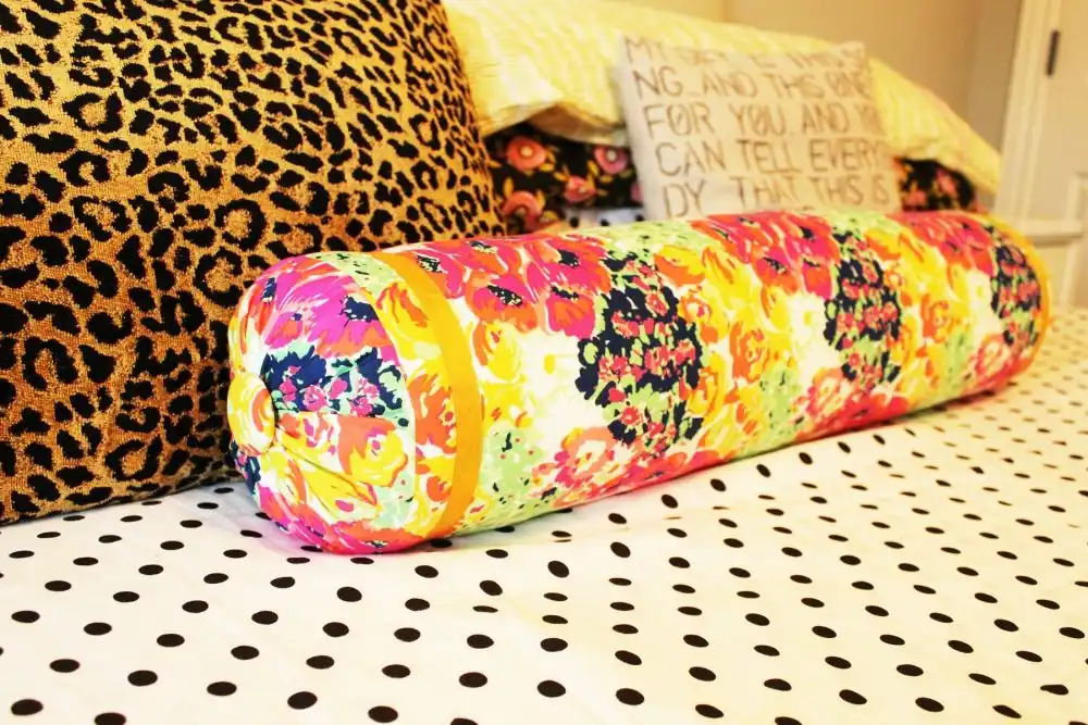 DIY Sew a Bolster Pillow Throw that puppy on your bed