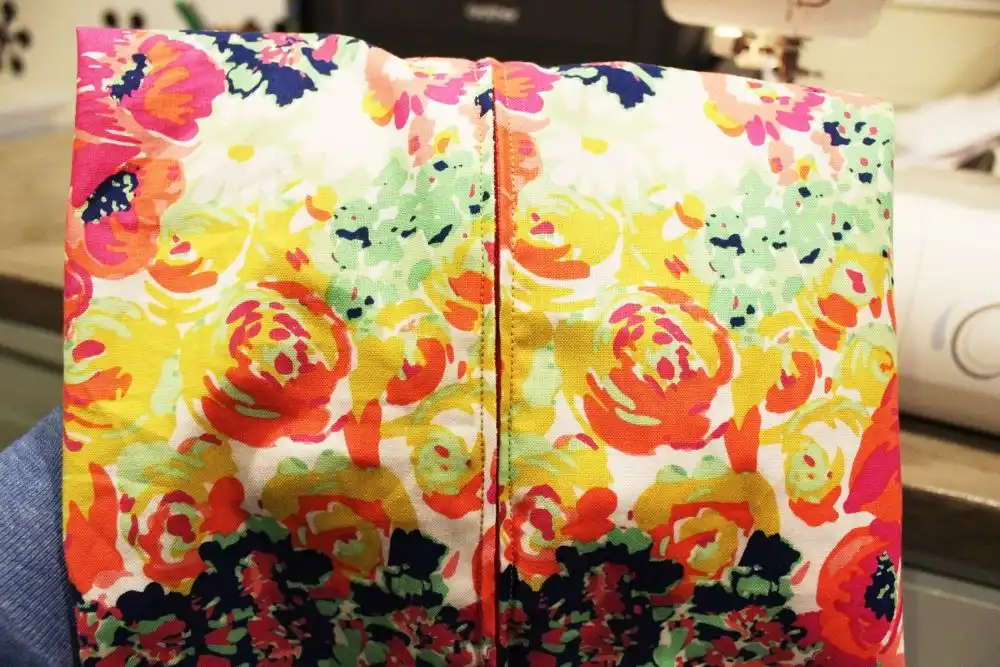 DIY Sew a Bolster Pillow Two zipper flaps sewn neatly in place