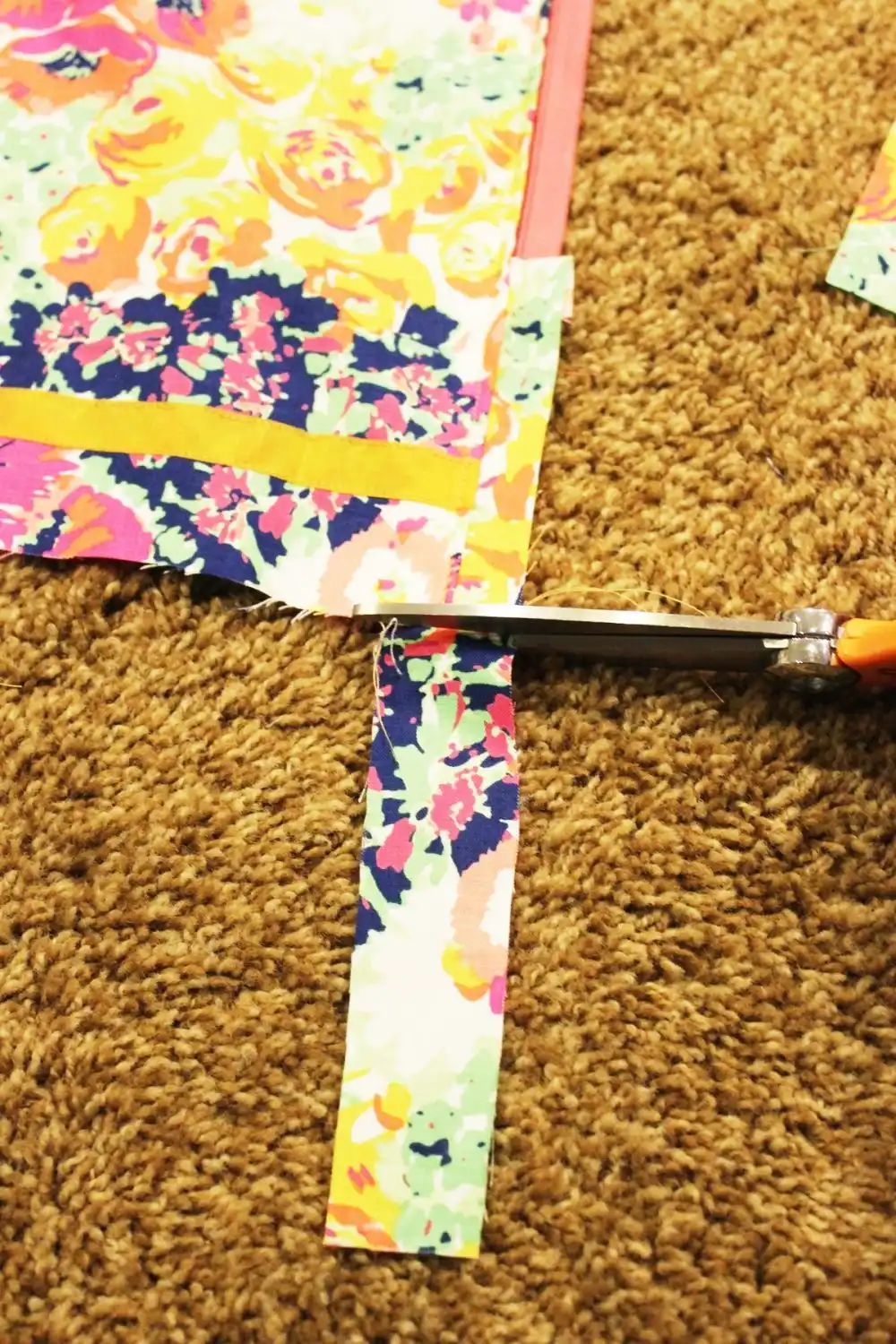 DIY Sew a Bolster Pillow trim off the excess fabric