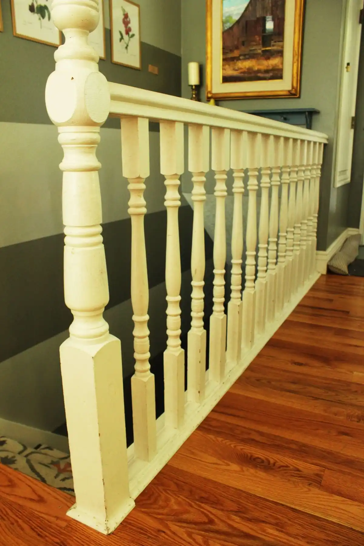 DIY Stair Railing - white painted