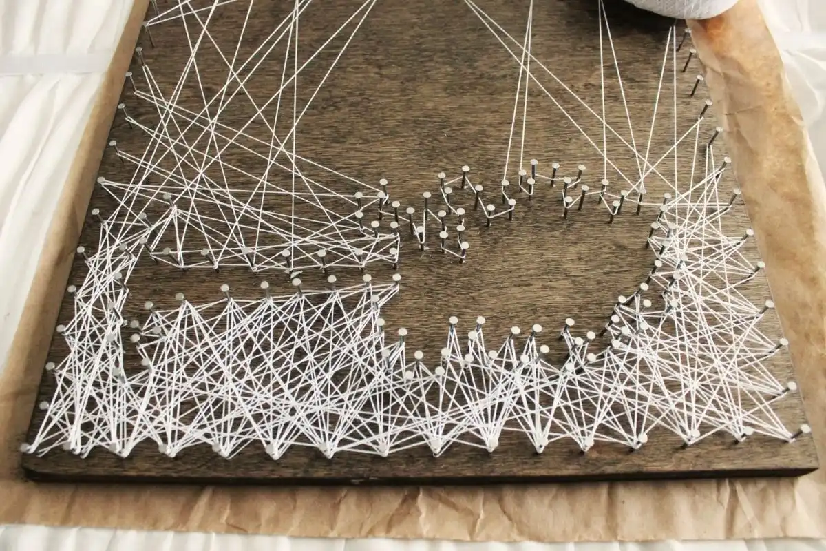 DIY String Art Tree- string art design is off-centered