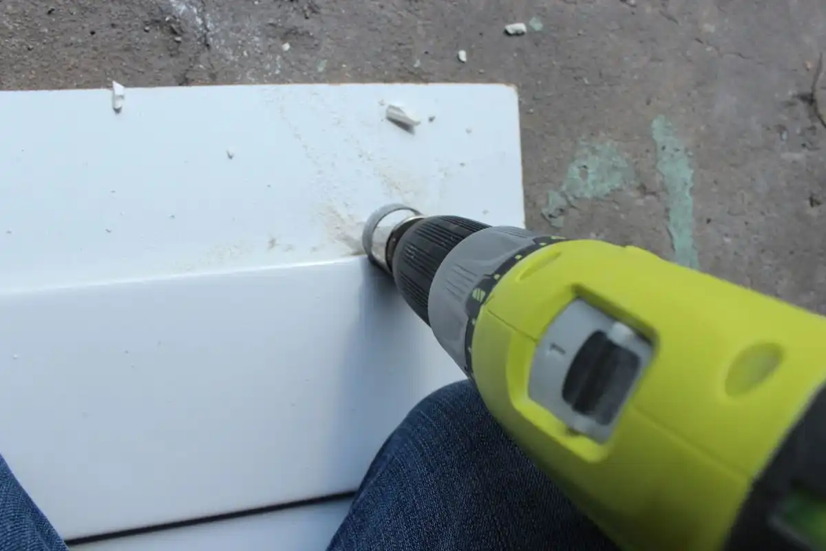 DIY Tile Shower Tub Surround-drill takes time