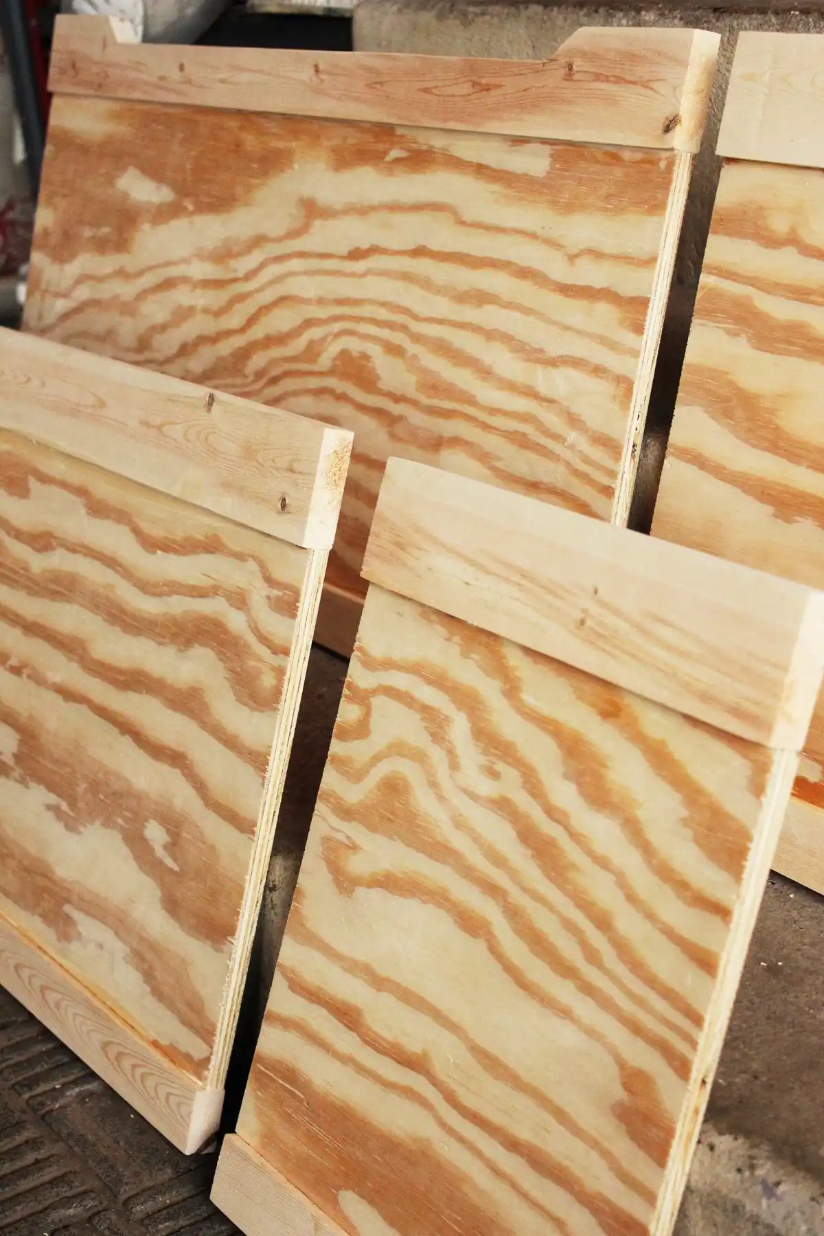DIY Toy Box glue squeezing out on both the interior and exterior
