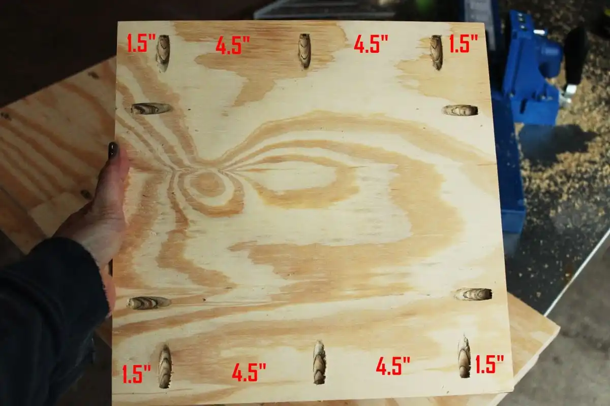 DIY Toy Box measure for two or three pocket holes