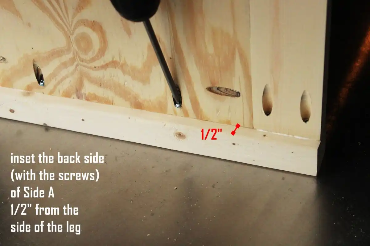 DIY Toy Box your side panel should be positioned