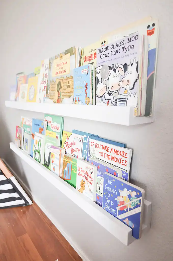 DIY Wall Mounted Kids Bookshelves