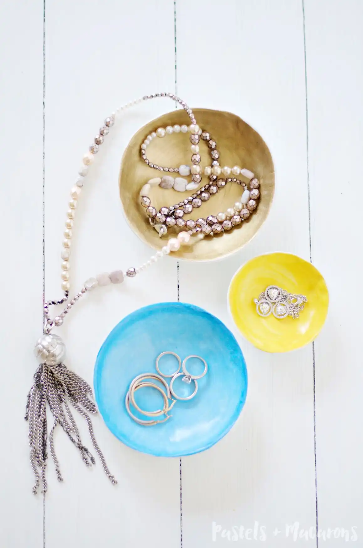 DIY air dry clay jewellery bowls