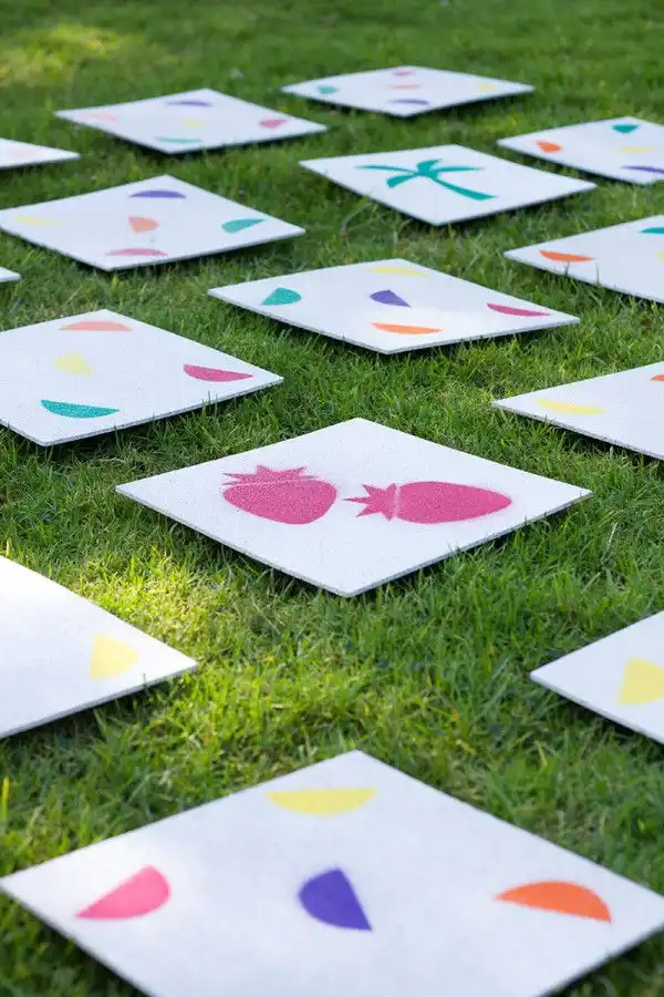 DIY backyard matching game