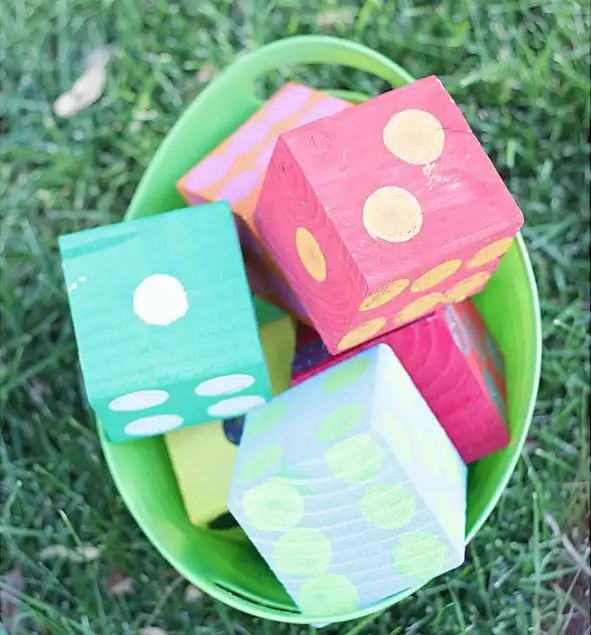 DIY backyard yahtzee