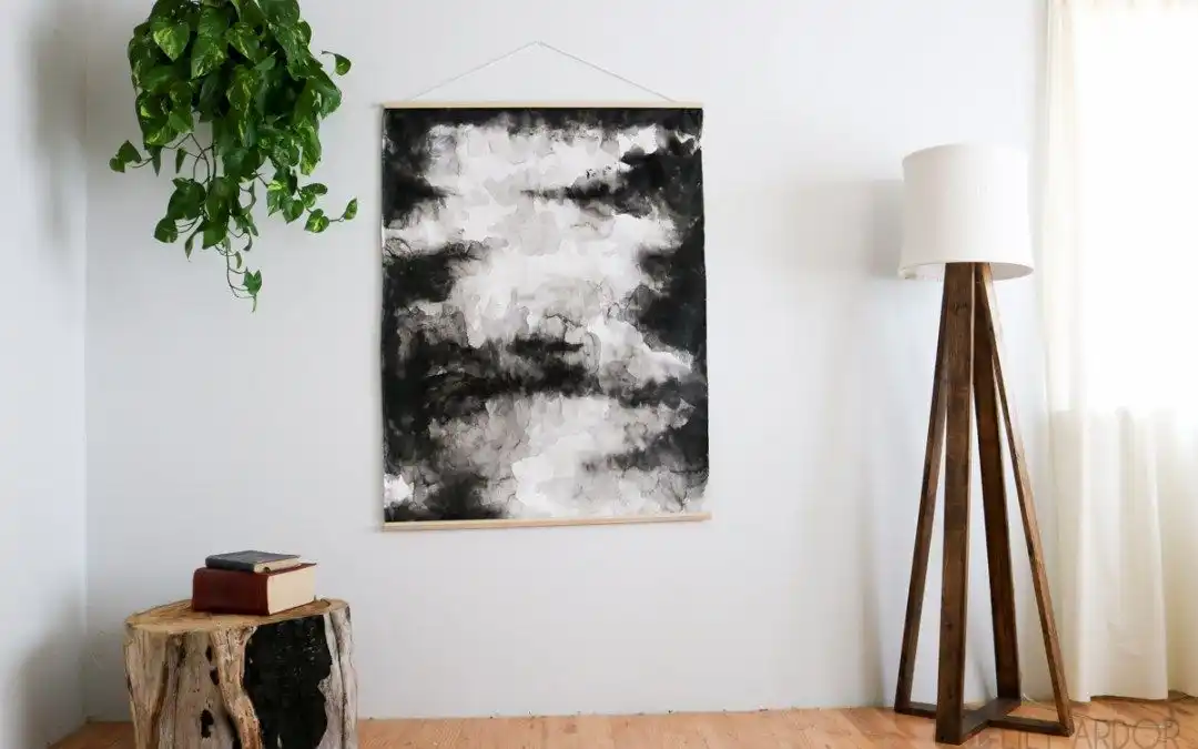 DIY black abstract wall art